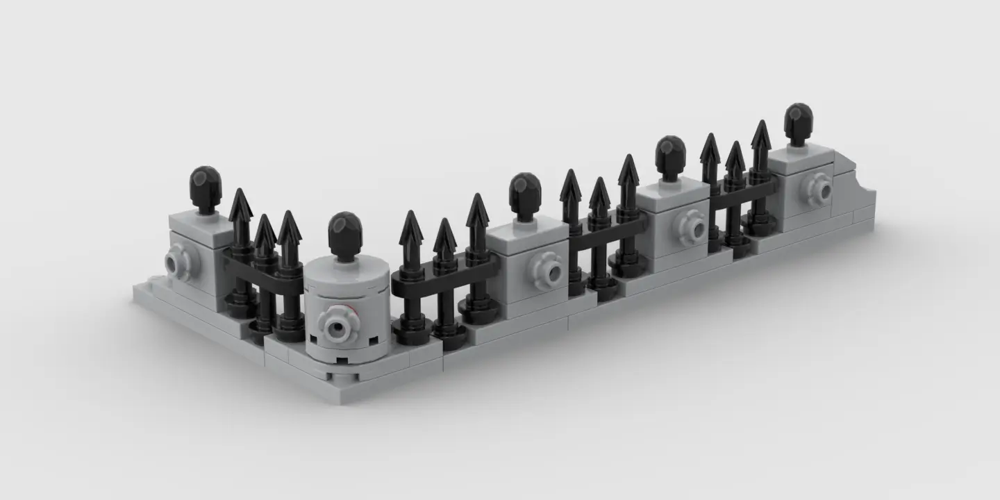 LEGO fence iteration 1 using flower decor - by Jacob Emcken.